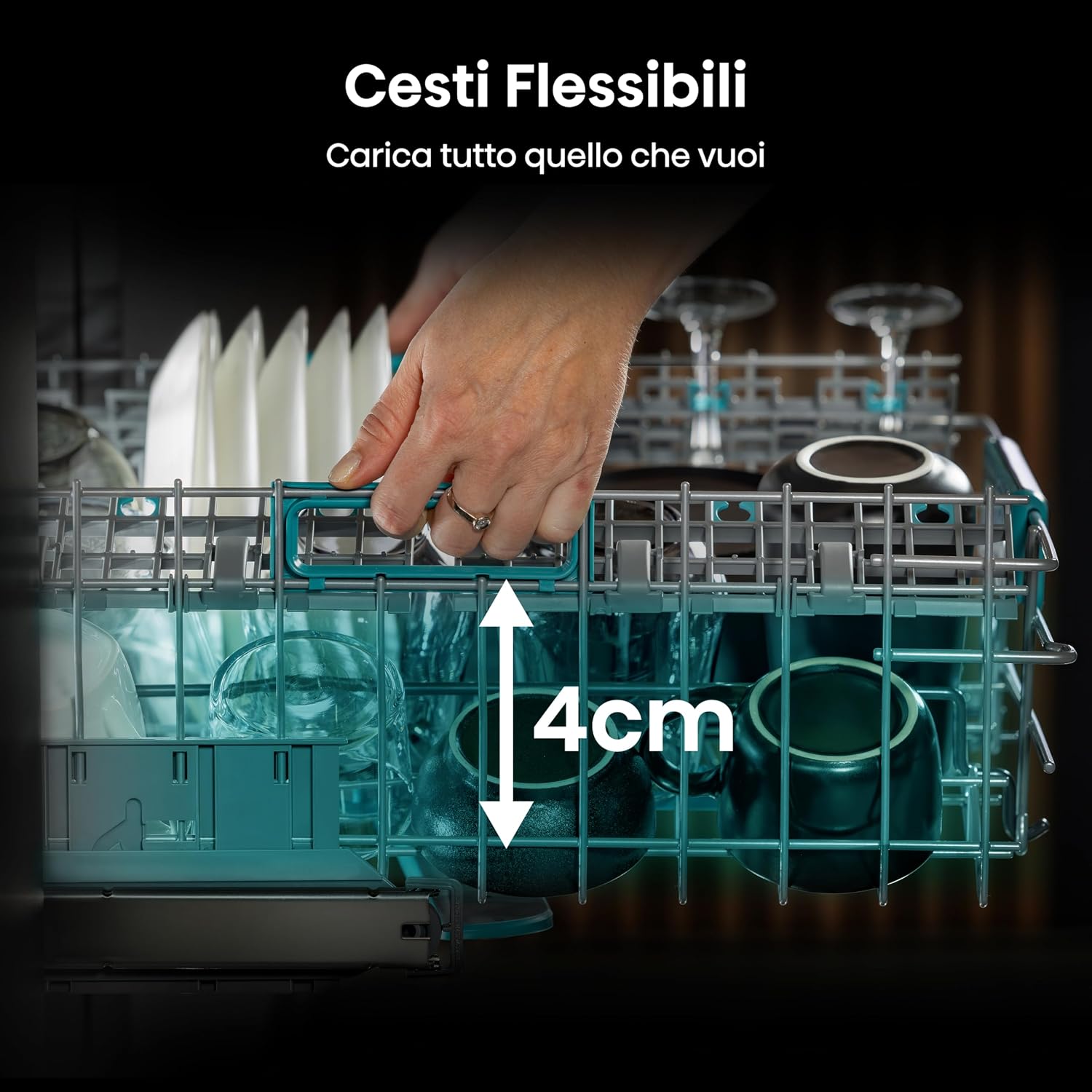 Thumbnail 5 de Hisense HV16B: Lavastoviglie integrata da 16 coperti con controllo touch e apertura automatica