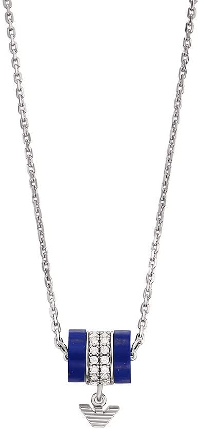 Detalle 2 de Emporio Armani Collier en argent sterling et lapis-lazuli pour femme | fermoir mousqueton