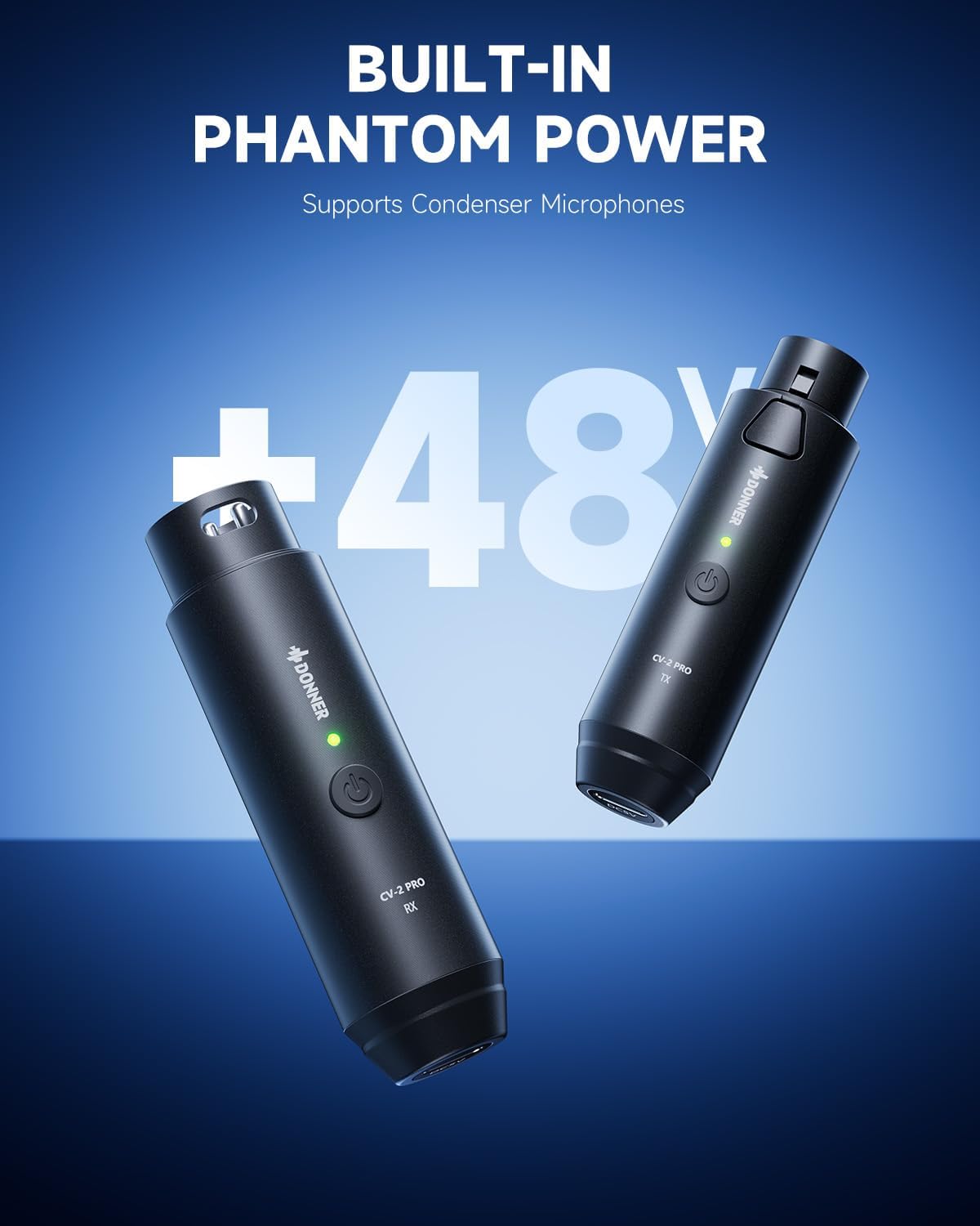 Detalle de Donner CV-2 Wireless XLR Microphone System with 48V Phantom Power