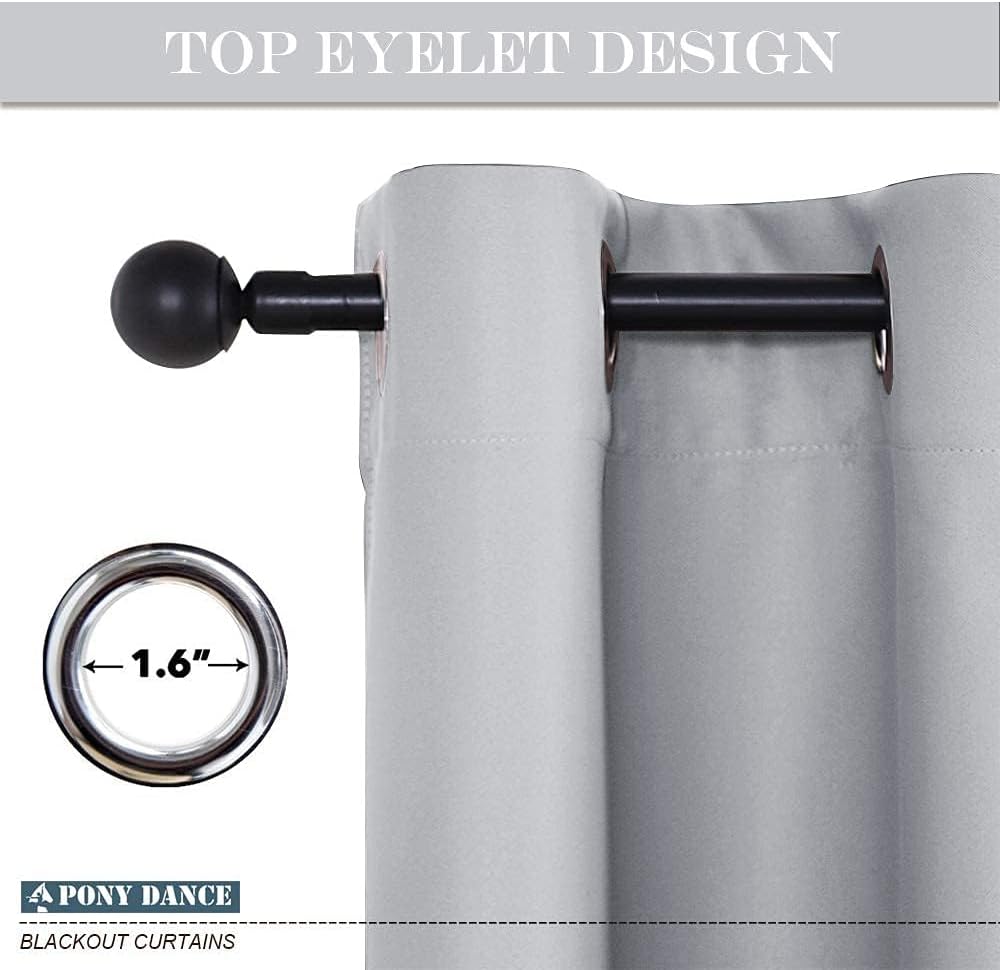 Thumbnail 6 de PONY DANCE Large Thermal Blackout Curtain (Silver Grey) with Eyelets