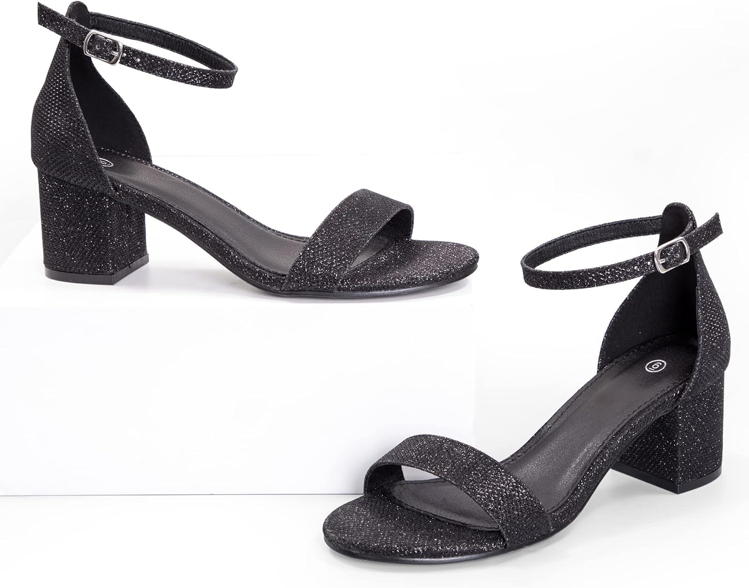 Thumbnail 2 de mysoft Women’s Chunky Low Heels Open Toe Block Heeled Ankle Strap Pump Wedding Sandals