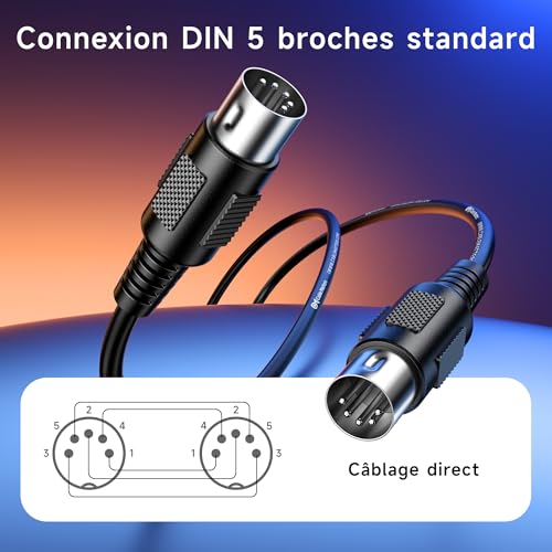 Thumbnail 1 de Cable Matters – Lot de 2 câbles MIDI DIN 5 broches, 1,8 m