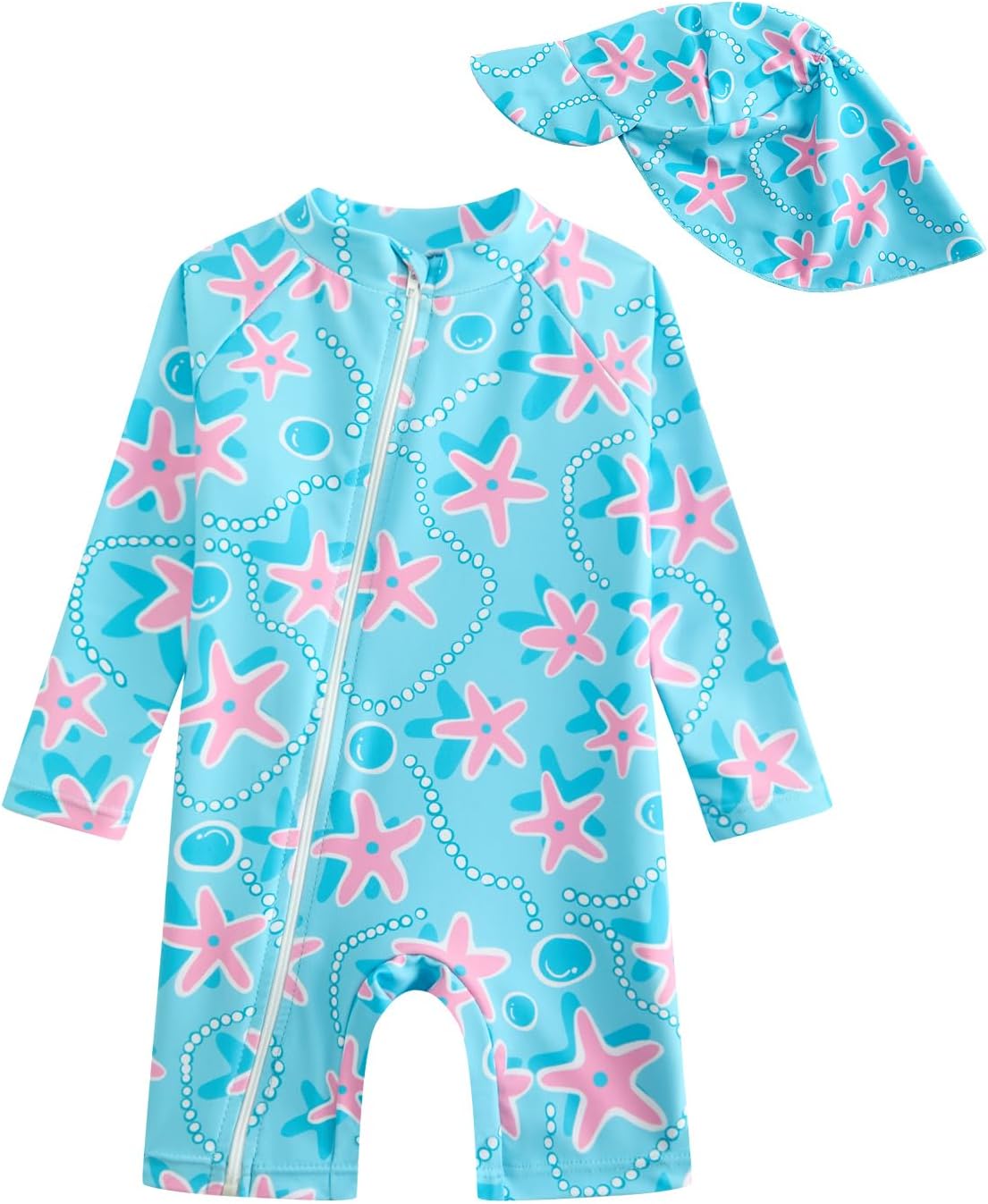 Detalle de WYTbaby Baby Badeanzug Einteilig UV-Schutz für Kleinkinder 3 Monate–3 Jahre, mit Front-Reißverschluss