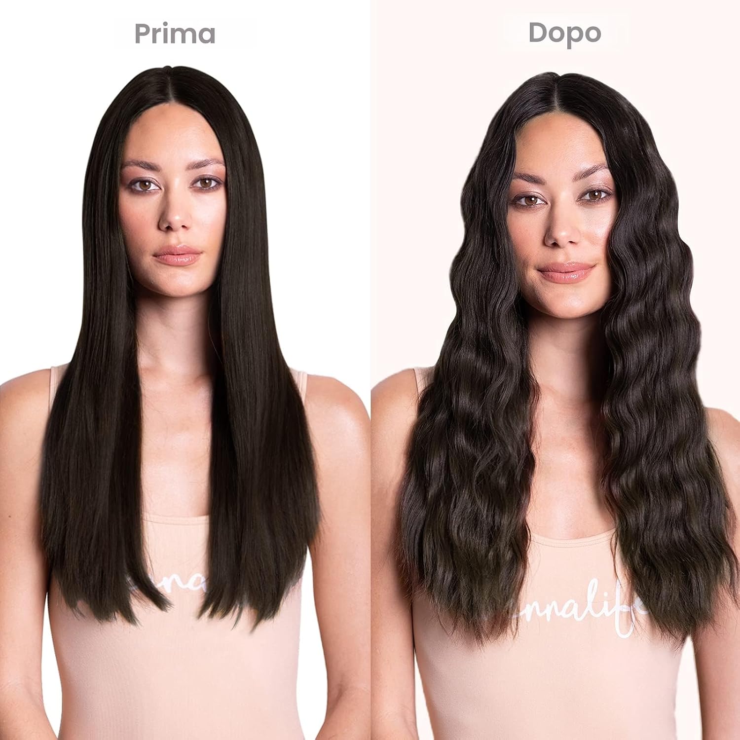 Thumbnail 4 de WENNALIFE Extension Capelli Veri Clip 45 cm – Remy Umani Marrone Scuro, 7 pezzi con clip