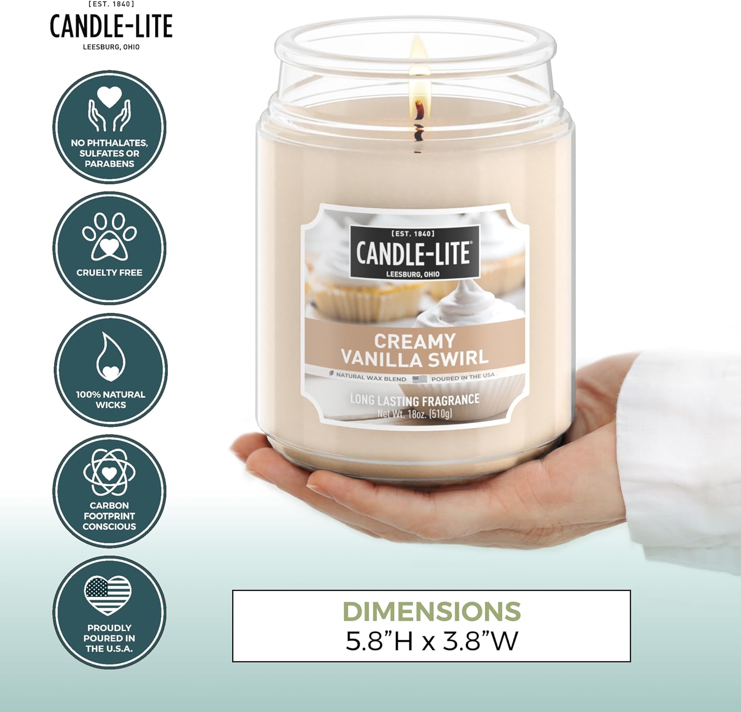 Detalle 2 de Candle-lite Creamy Vanilla Swirl 18 oz Candle ๐ฏ