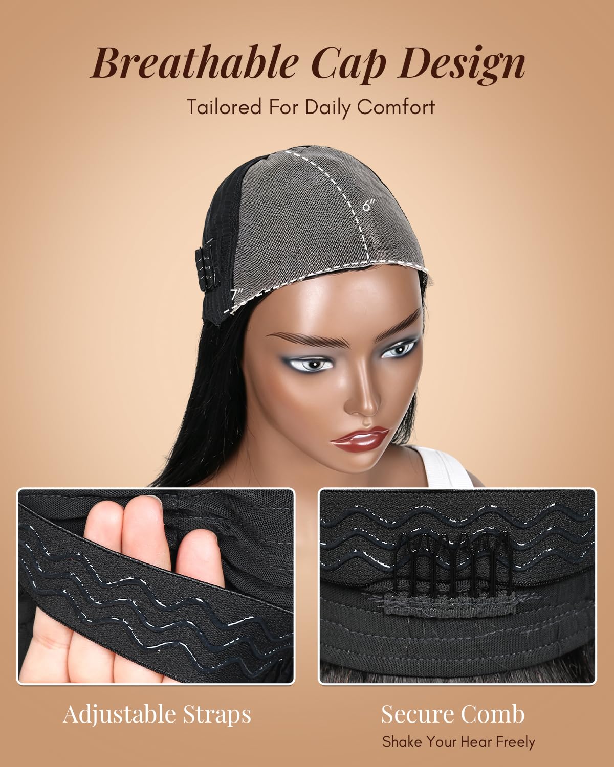 Detalle 2 de Simmel 7x6 Human Hair Bob Wig