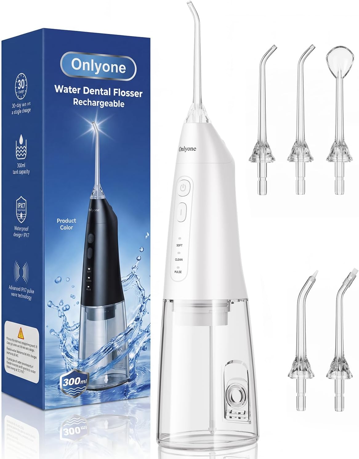 Detalle de Onlyone Portable Water Flosser, 300 mL Tank