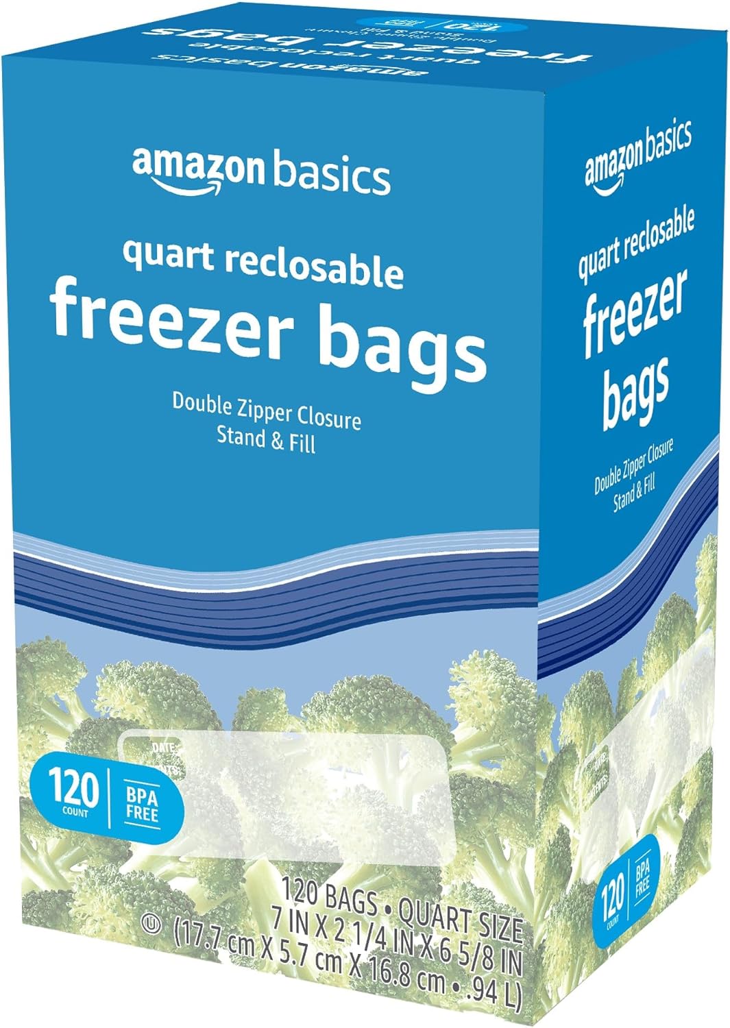 Thumbnail 4 de Amazon Basics 1-qt freezer bags, 120 pcs