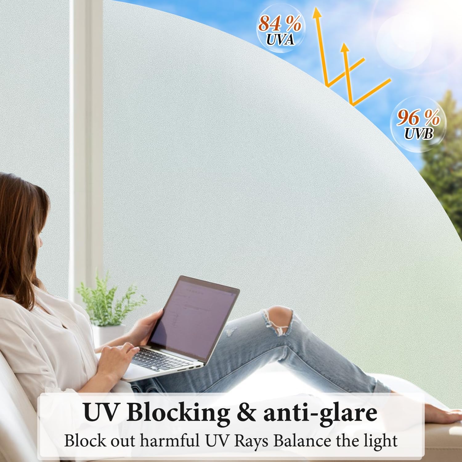 Thumbnail 1 de DUOFIRE Frosted Window Film 44.3 x 200 cm