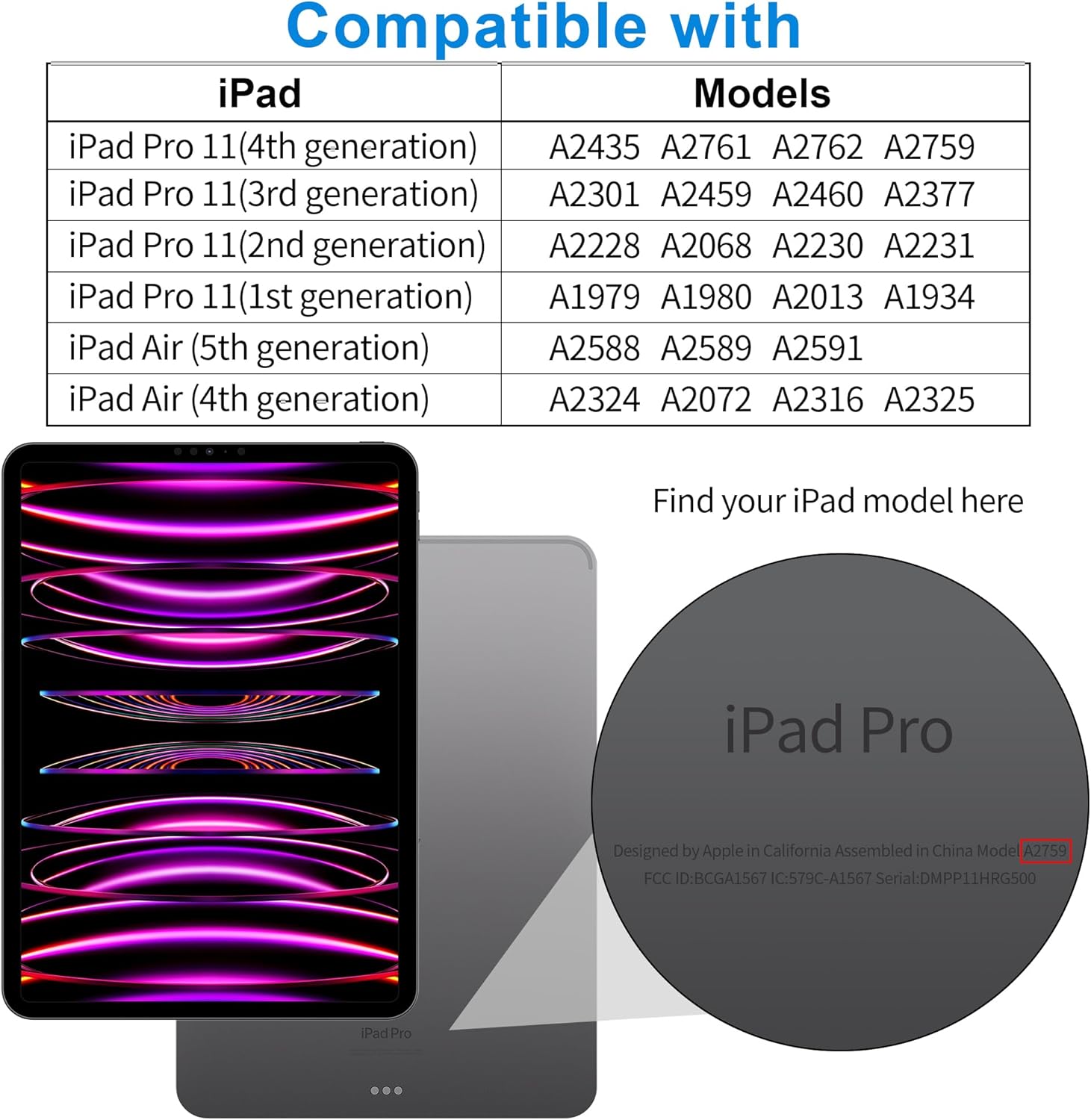Thumbnail 2 de 4youquality 2-Pack tempered glass screen protector for iPad Pro 11‑inch