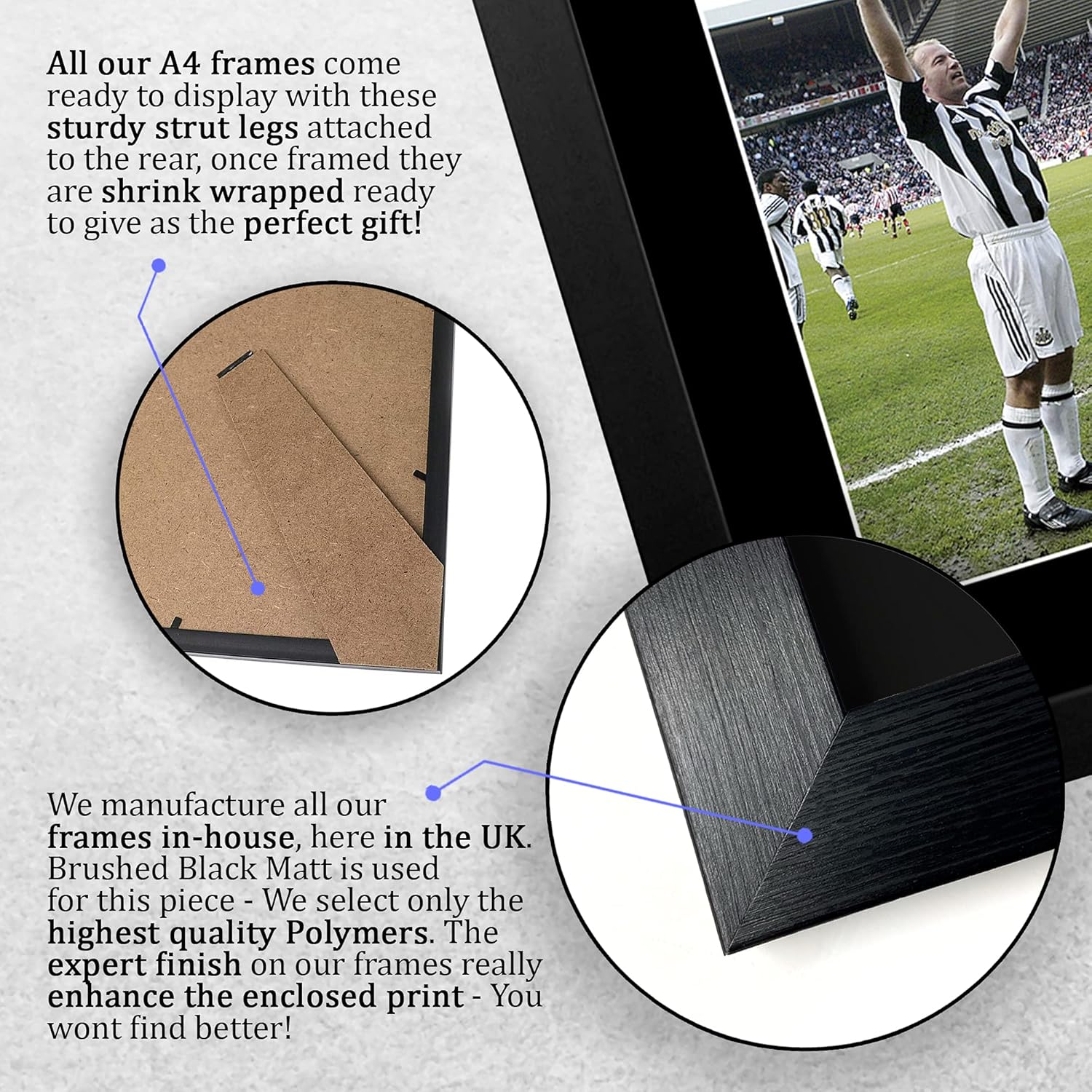 Thumbnail 6 de HWC Trading FR Alan Shearer gift signed, framed A4 Magpies photo display