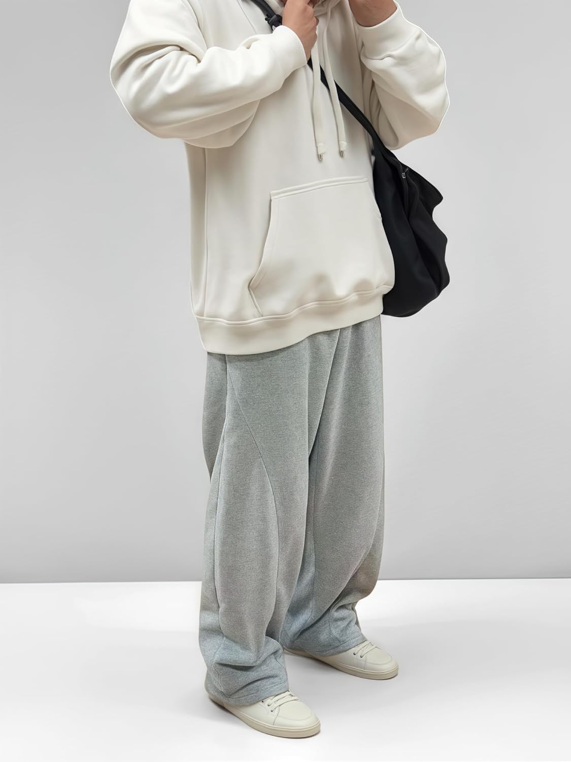 Thumbnail 1 de LuminBlaze Men’s Baggy Sweatpants with Elastic Drawstring Waist – Breathable Wide-Leg Cotton Joggers