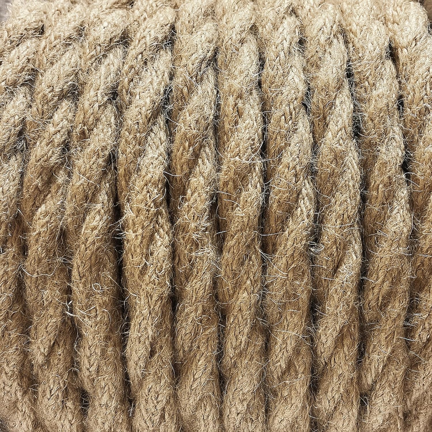 Thumbnail 1 de smartect Textilkabel Jute, Vintage Lampenkabel aus Stoff (50 Meter) – 3-adrig, 3 x 0,75 mm²