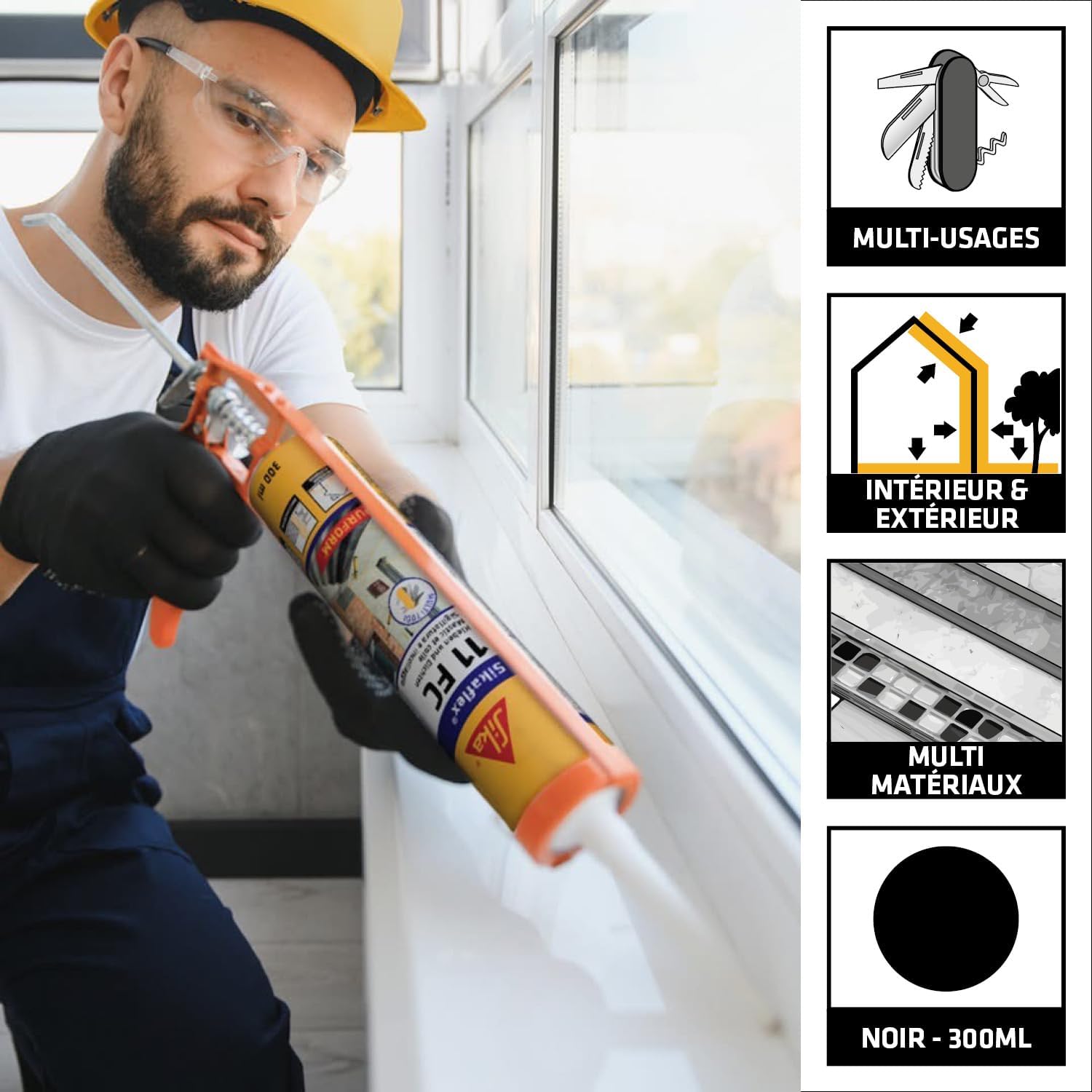 Thumbnail 2 de Sikaflex 11 FC Noir 300 ml – Mastic colle multi-usage SIKA