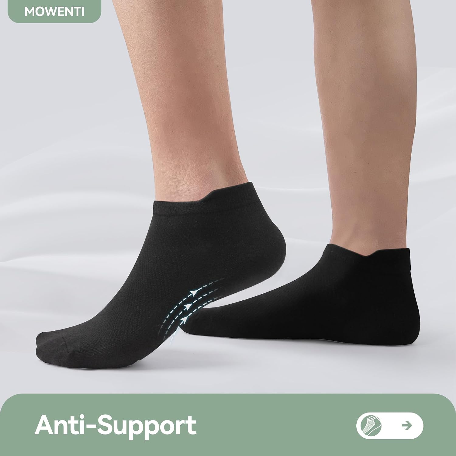Detalle de Mowenti 10 Paar Sneaker Socken Herren & Damen – atmungsaktive Sportsocken (Unisex)