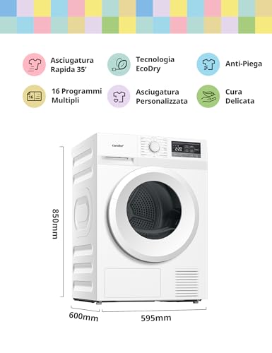 Detalle de COMFEE' Asciugatrice Pompa di Calore 8 kg EcoDry: asciugatura efficiente e delicata