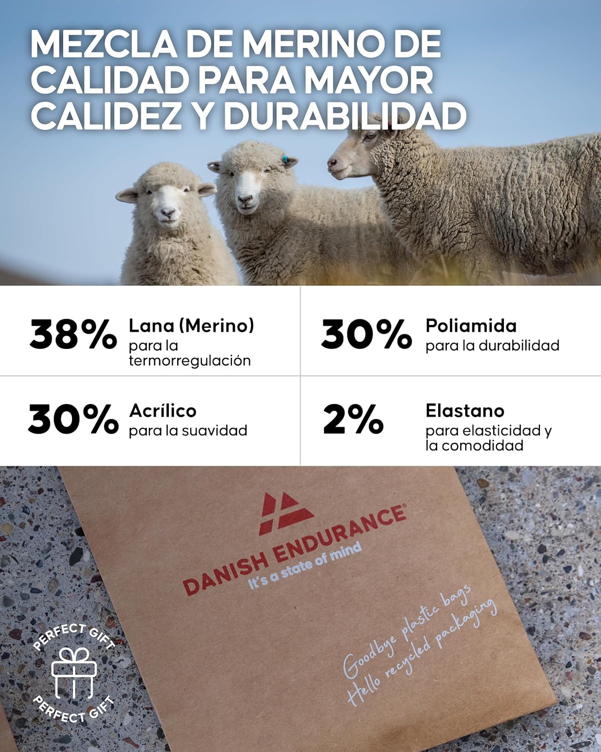 Thumbnail 4 de DANISH ENDURANCE Calcetines Lana Merino 38%