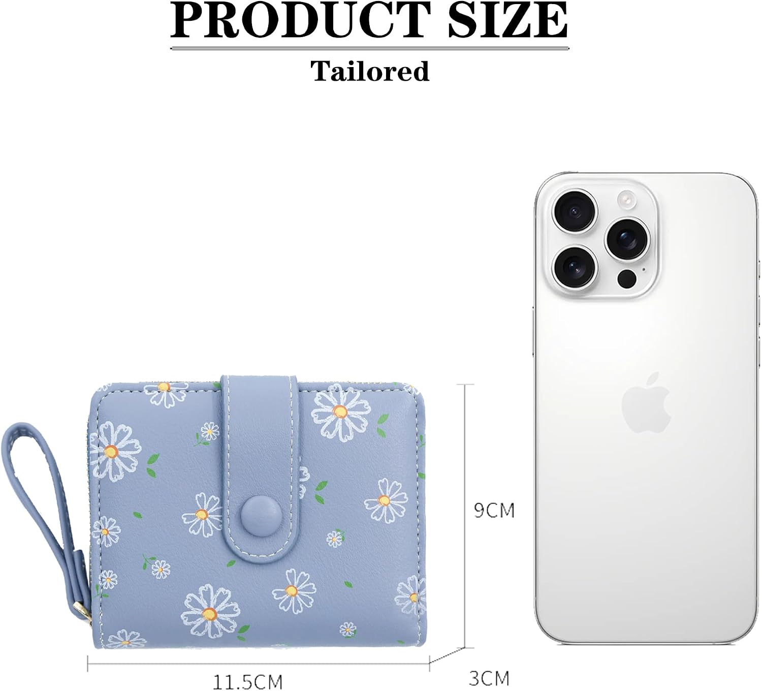 Thumbnail 2 de LZSXDWXY Damen-Geldbörse mit Reißverschluss außen, Gänseblümchen-Motiv und Kartenfächern