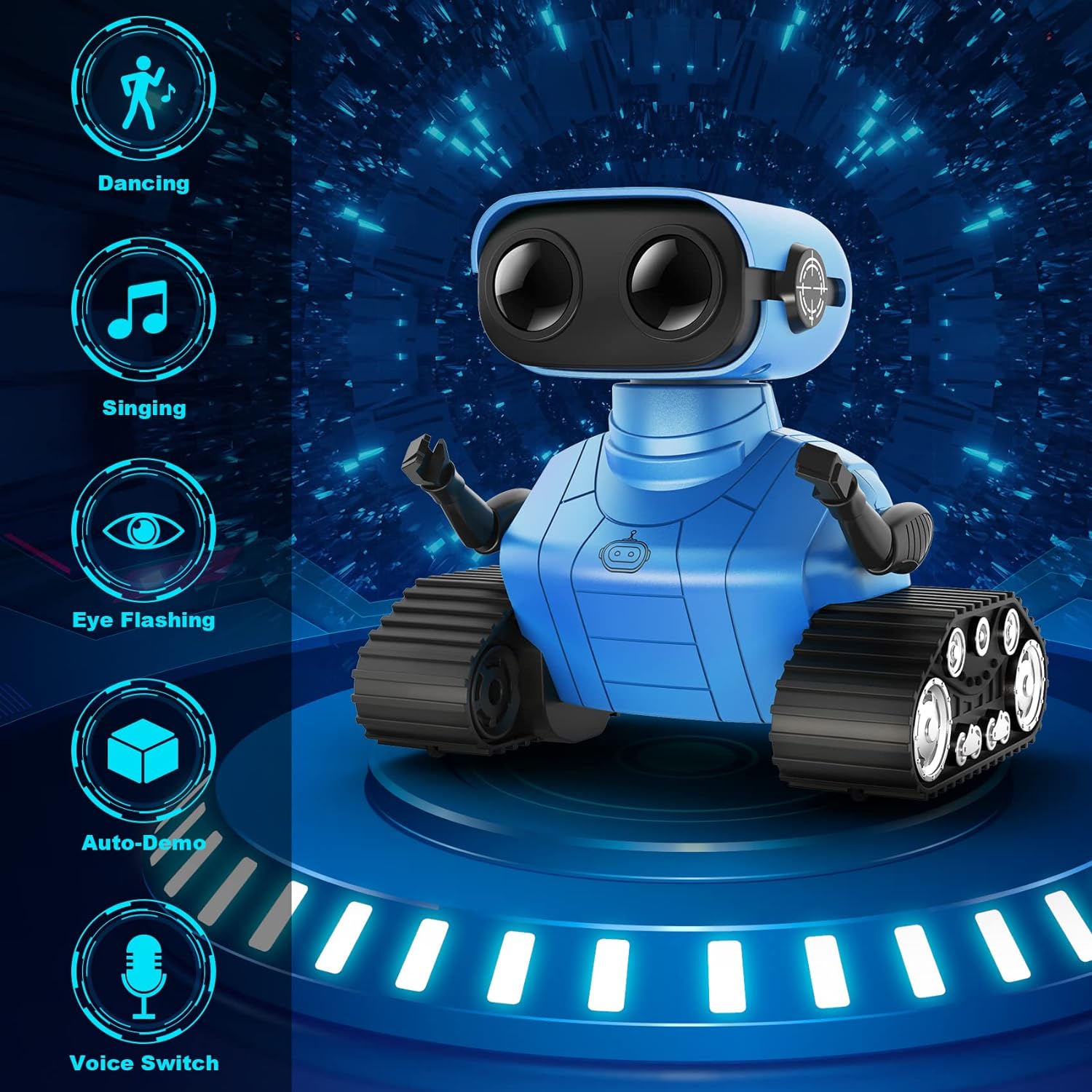 Detalle 2 de Hamourd SQN-008 Remote Control Robot with LED Eyes, Music and Dance Mode
