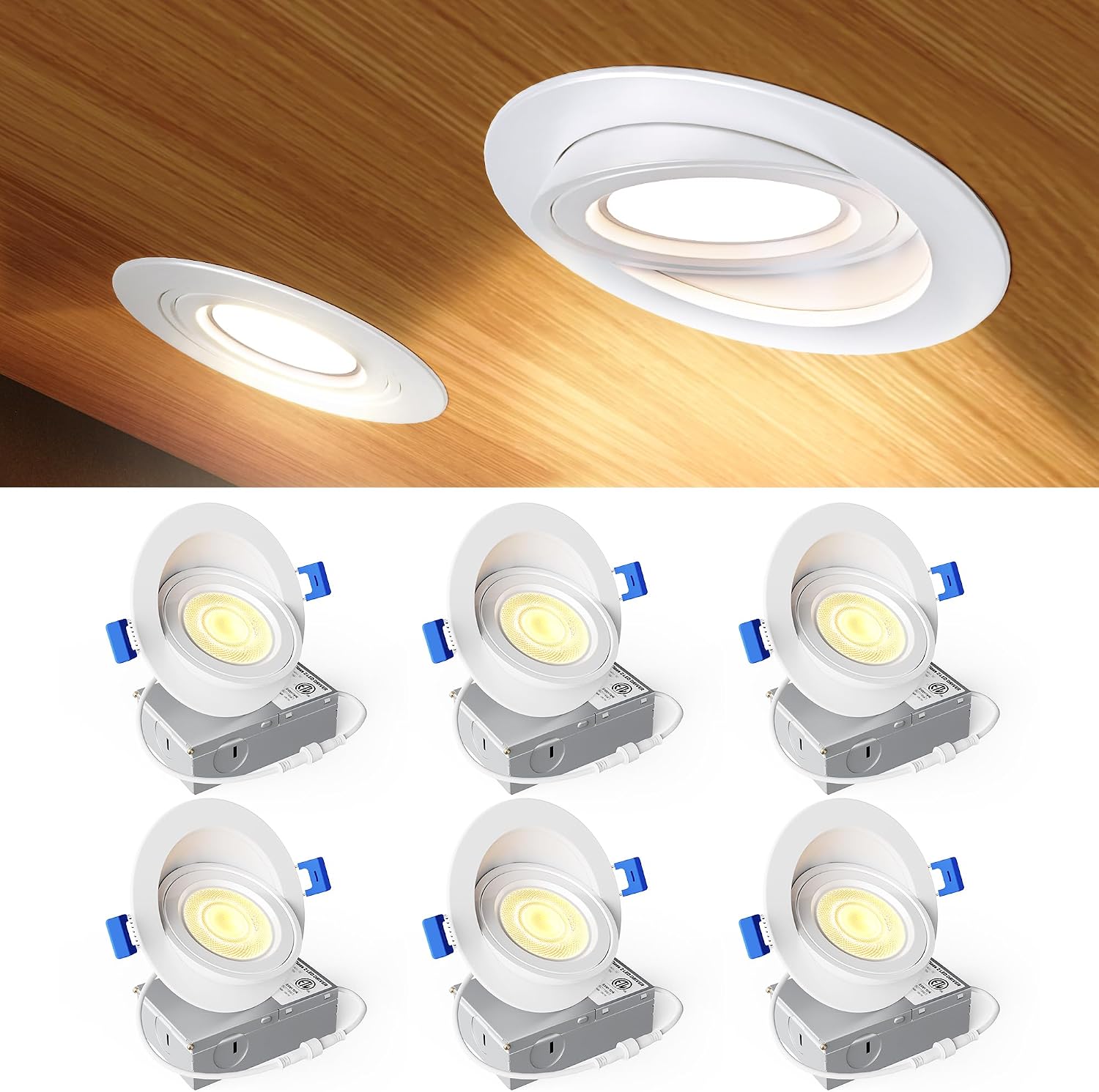 Detalle de Ensenior 4-Inch LED Gimbal Recessed Light