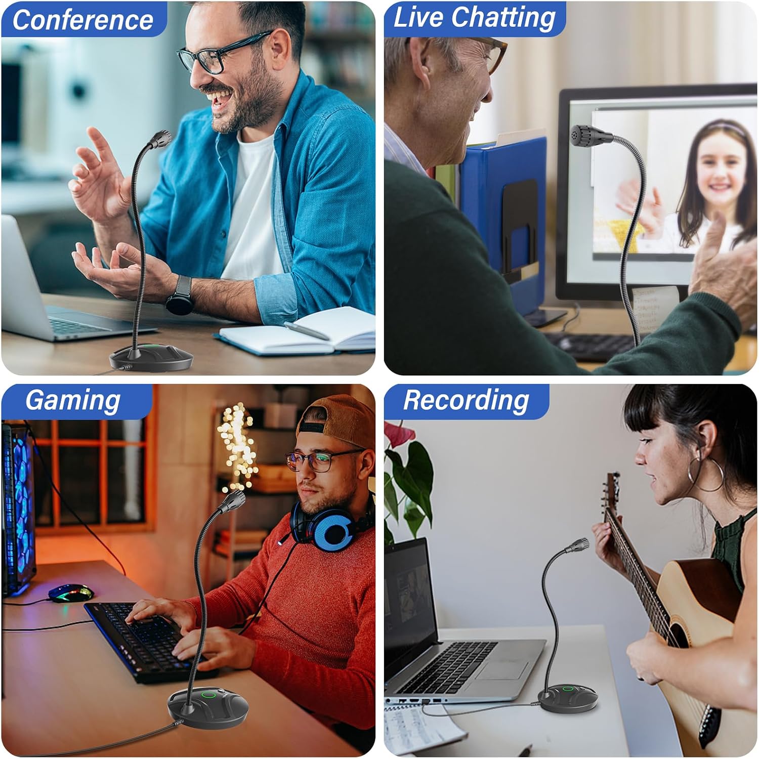 Thumbnail 6 de CMOCIIY 605 USB Desktop Microphone with Flexible Gooseneck and Mute LED