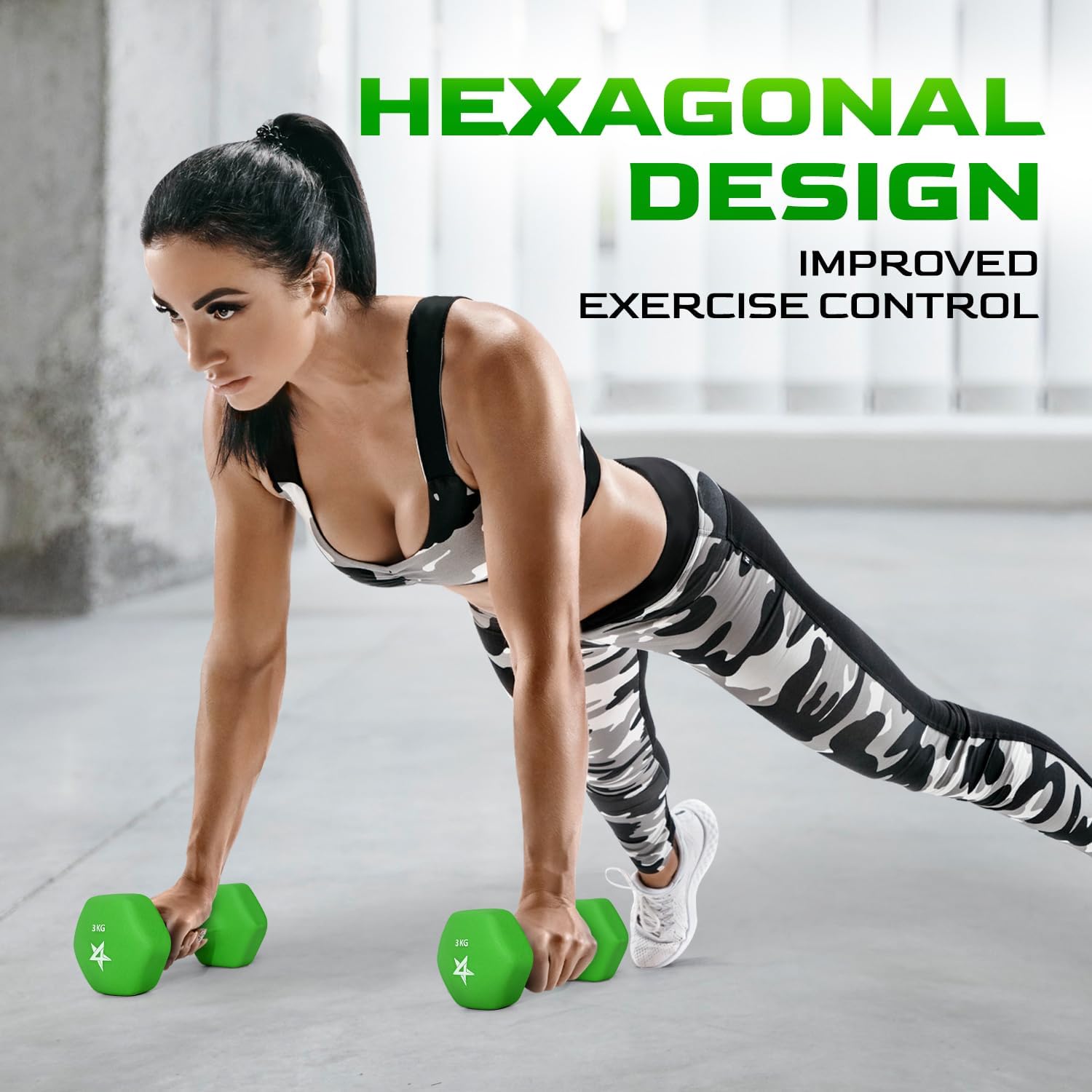 Thumbnail 3 de Yes4All set manubri palestra in neoprene esagonali con impugnatura ergonomica (coppia)