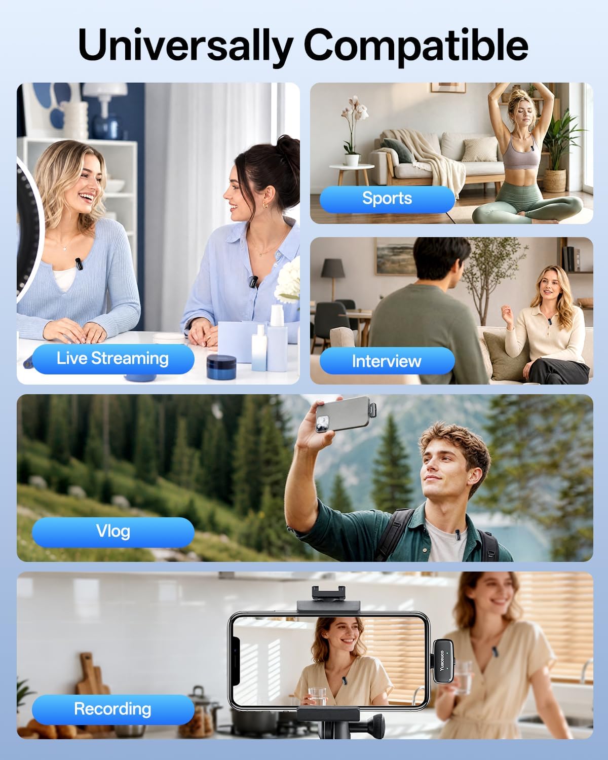 Thumbnail 6 de Yuaceuco MC228 Wireless Lavalier Microphone, USB-C, 3-Level Noise Cancellation