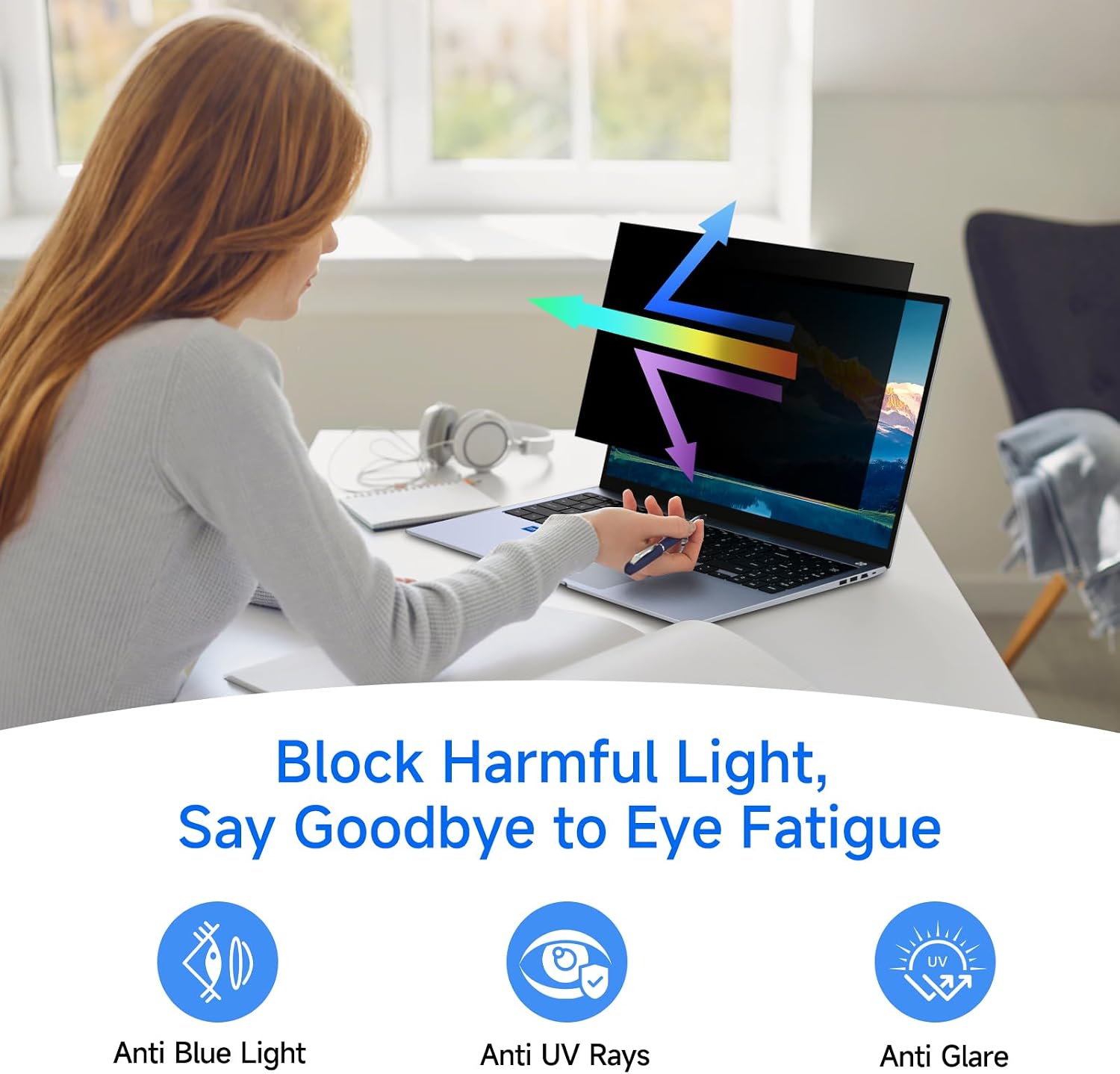 Thumbnail 6 de ZOEGAA 4-way 360° Privacy Screen for 14-inch 16:10 Laptops (Removable, Anti-Glare & Blue Light)