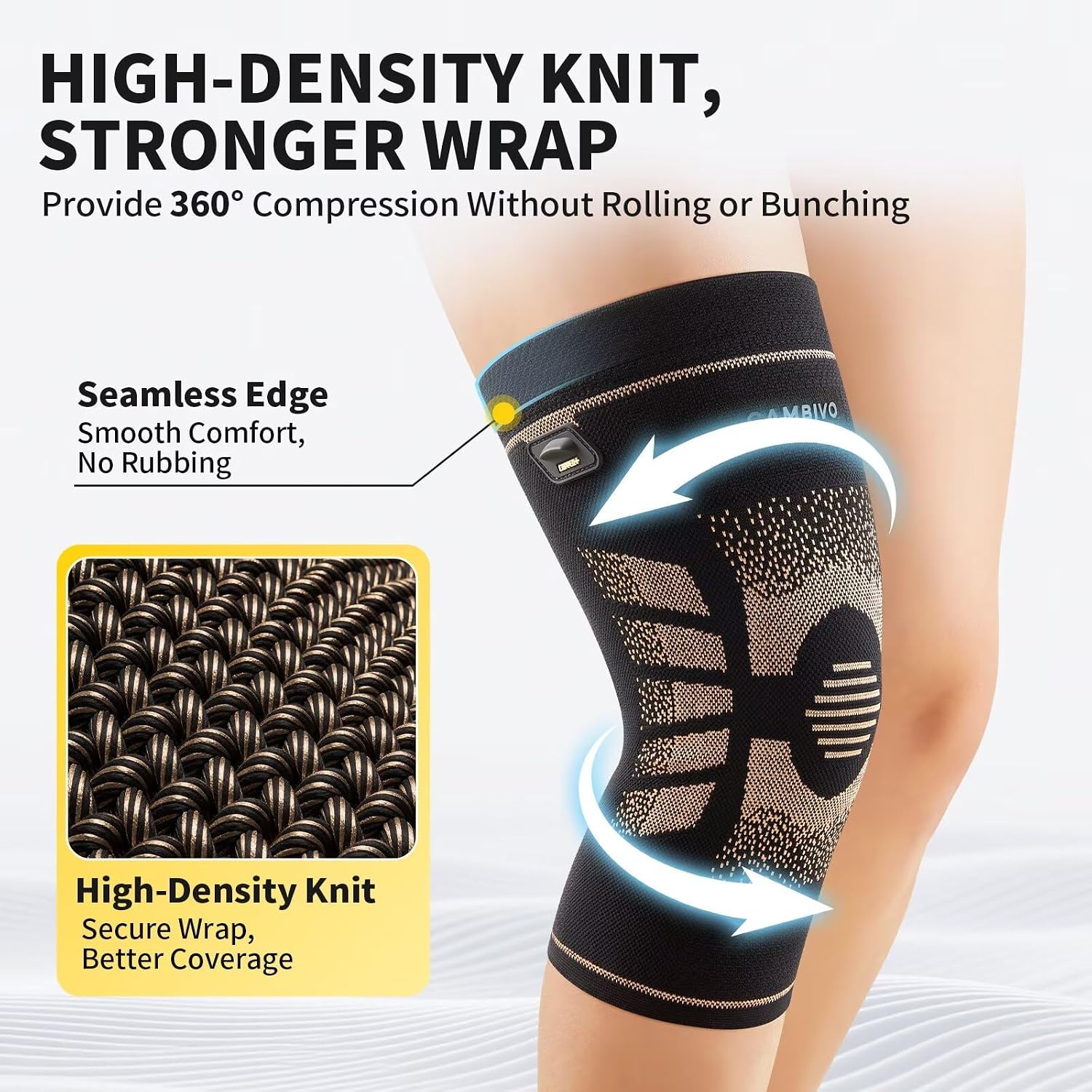 Thumbnail 5 de CAMBIVO Knee Support 2-Pack: Copper Ion Odour Control Compression Sleeves for Daily and Sports Use