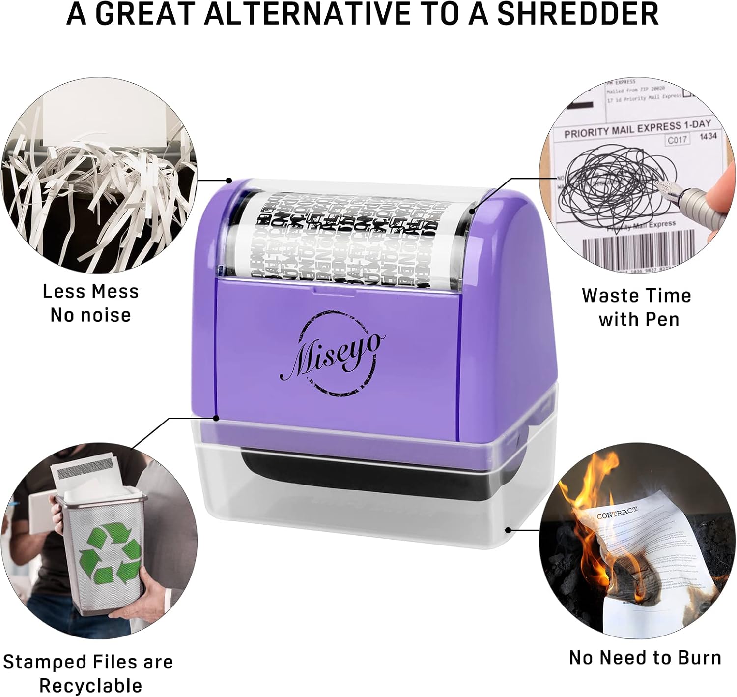 Thumbnail 4 de Miseyo Wide Identity Theft Roller Stamp 1.5in