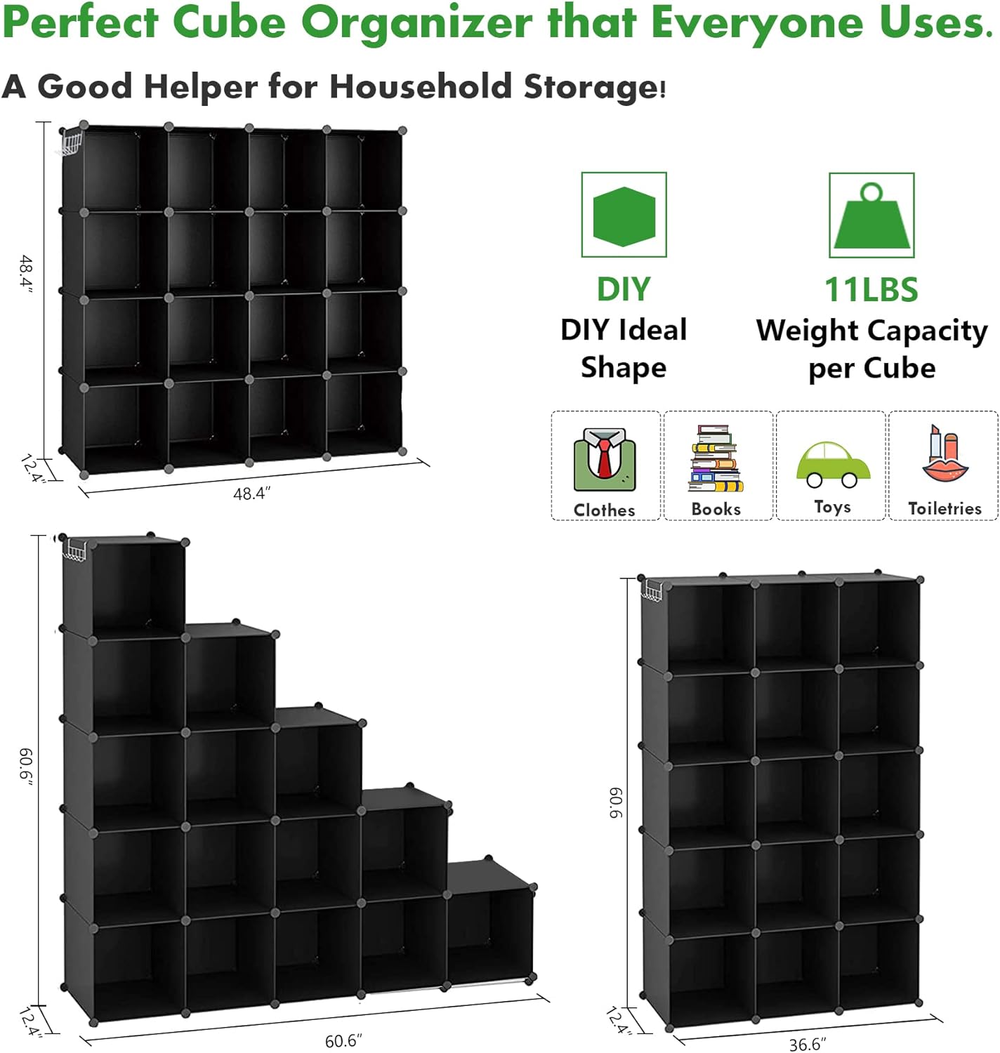 Thumbnail 2 de C&AHOME Cube Storage Organizer 16-Cube 🗄