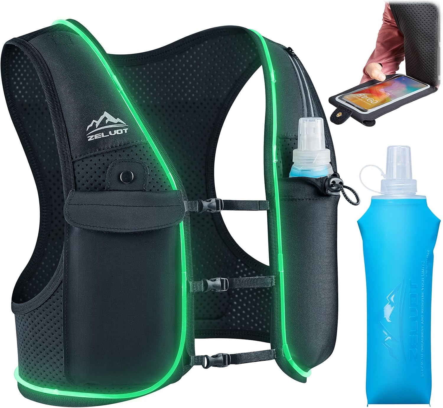 Thumbnail 6 de Zelvot Running Vest for Women and Men with 500ml Soft Flask