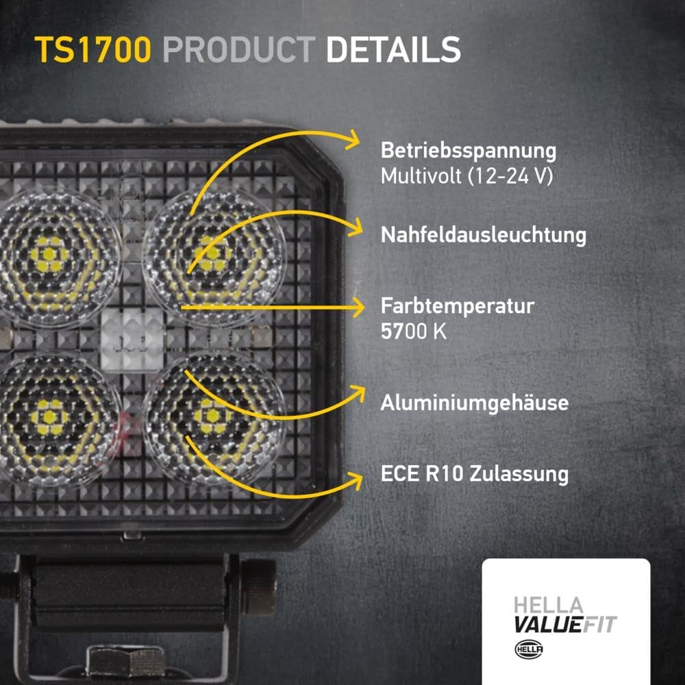 Thumbnail 5 de HELLA Valuefit TS1700 LED Arbeitsscheinwerfer 12–24V, 1700 Lumen – kompakt, langlebig und leistungsstark