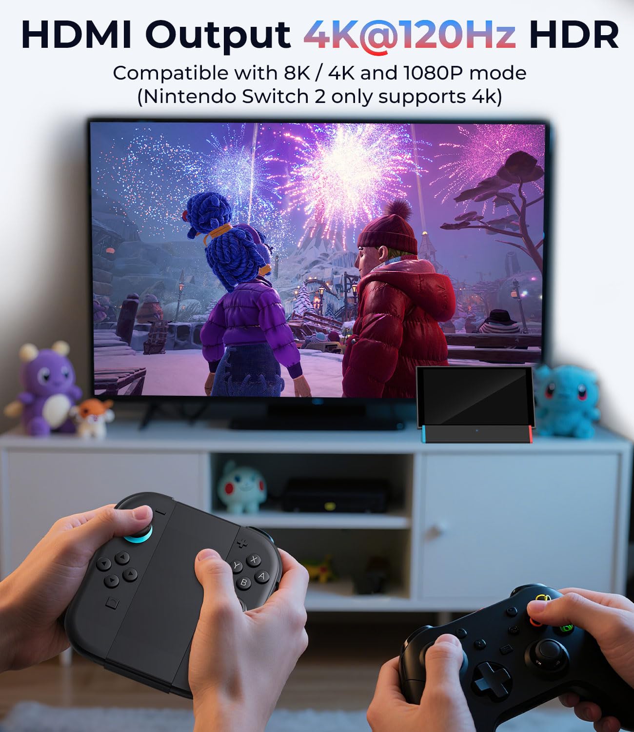 Detalle de SIWIQU for Nintendo Switch 2 Dock Station — Portable TV/Tabletop Dock with HDMI (Switch 2 Only)