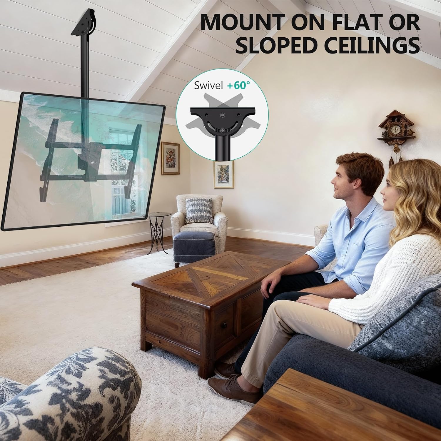 Thumbnail 4 de WALI CM3790 Ceiling TV Mount 37–90 inch, 220 lb