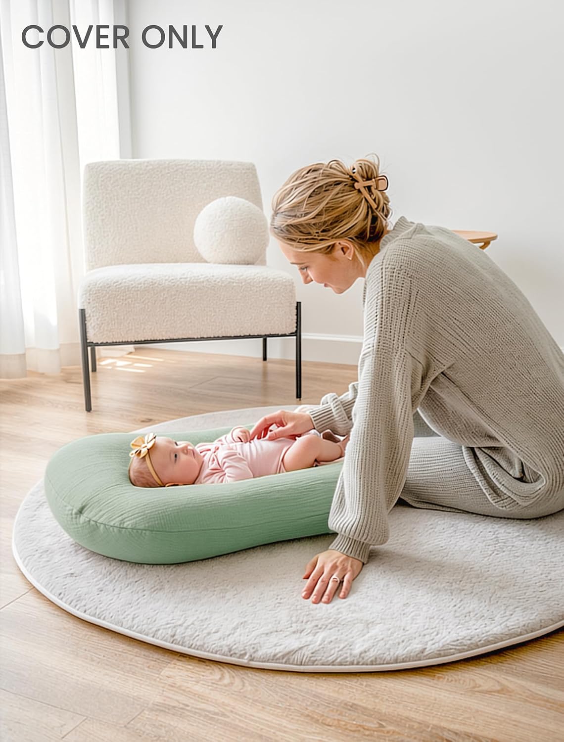 Detalle 2 de Termichy Baby Lounger Cover in Muslin