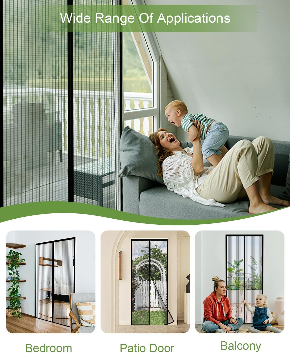 Thumbnail 5 de Auxmir Zanzariera Magnetica 100 x 230 cm: tenda anti insetti con chiusura automatica a calamite