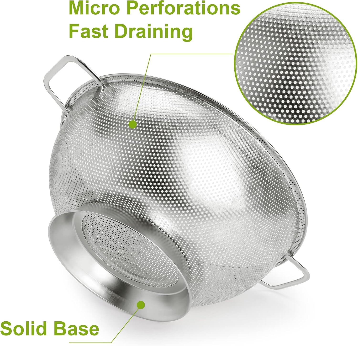Thumbnail 2 de Gulex 3-Quart Stainless Steel Colander with Footed Base