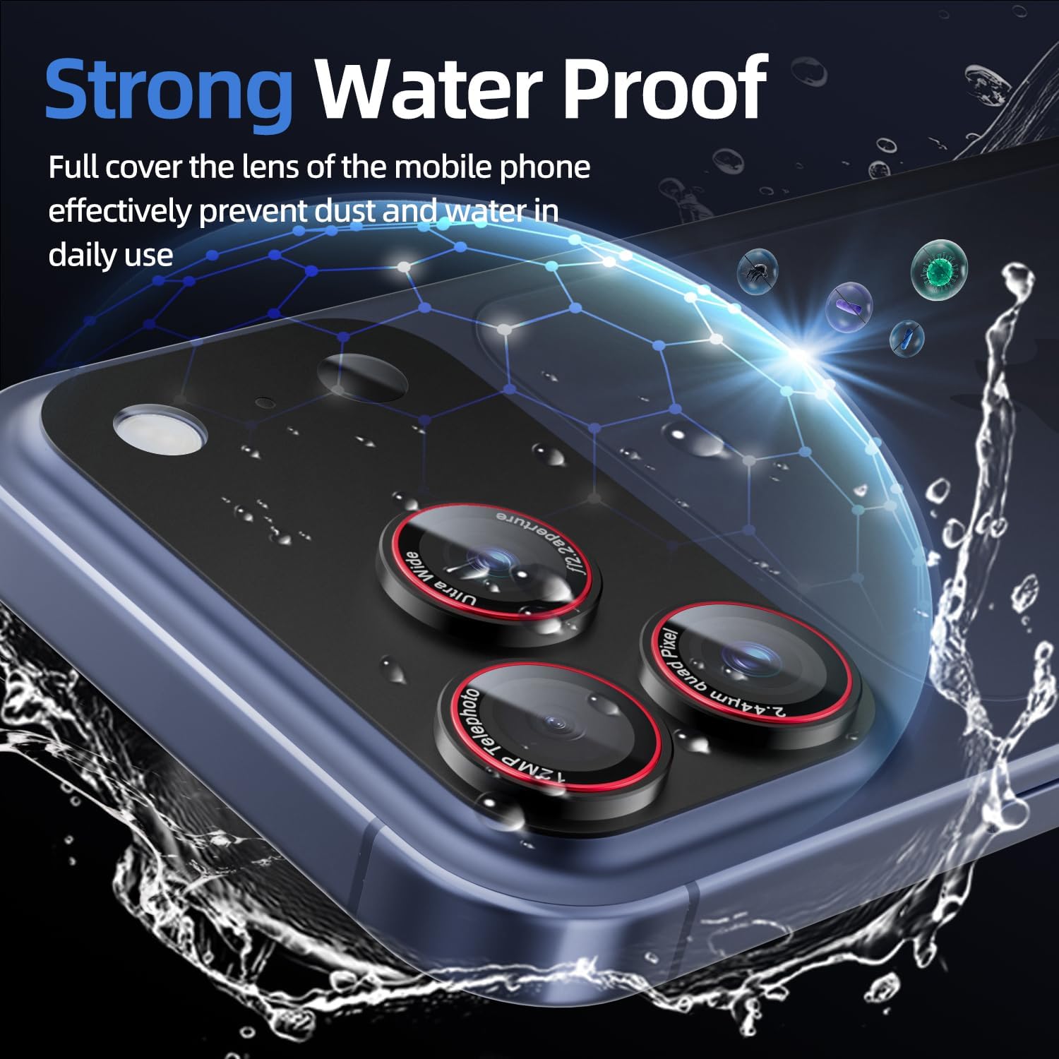 Thumbnail 6 de HelloDeere 9H High-alumina Tempered Glass Camera Lens Protector for iPhone 17 Pro Max (2 Pack)