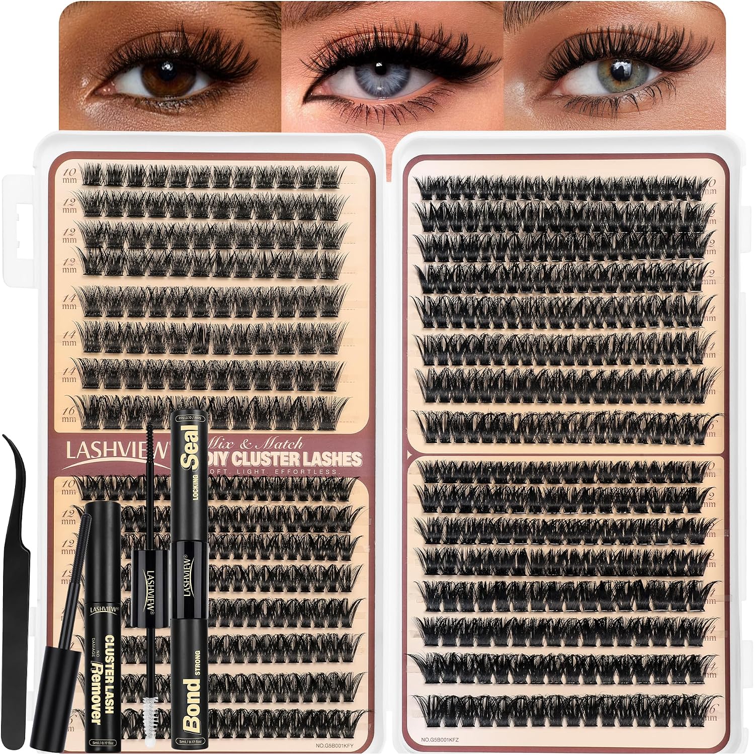 Detalle de Lashview cluster lash kit, 10–16 mm