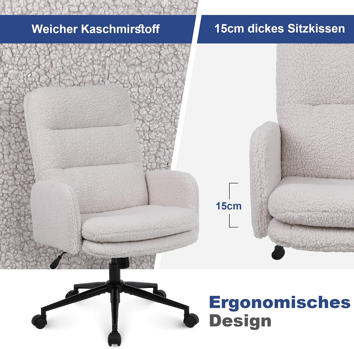 Detalle de Youhauchair Schreibtischstuhl 46–56 cm