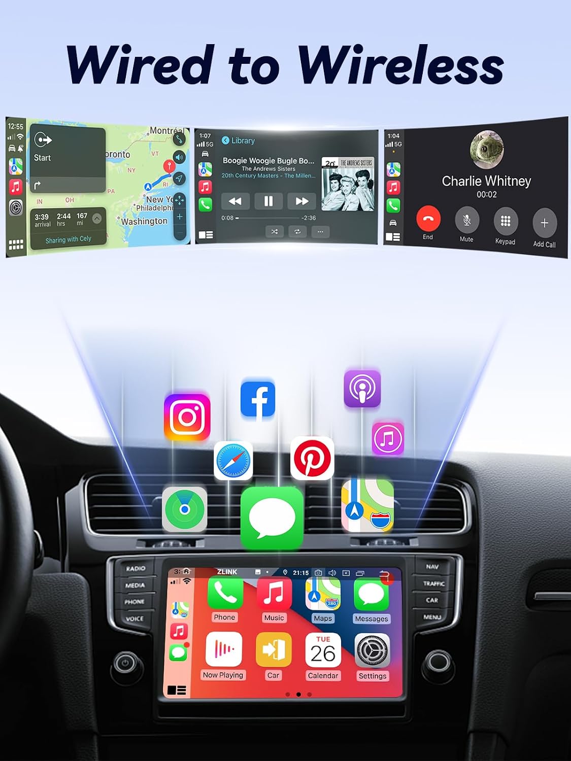 Thumbnail 4 de TINAZEOK T3 Mini Wireless CarPlay adapter