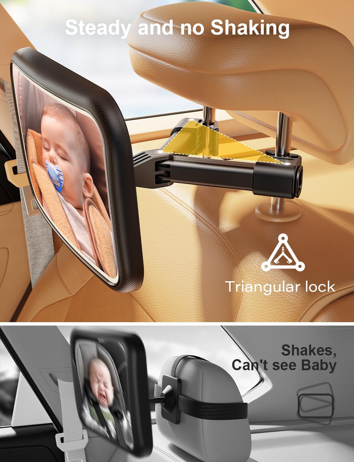 Thumbnail 5 de TAZENI BBJ-05 Baby Car Mirror with Star-Ring Light and Remote