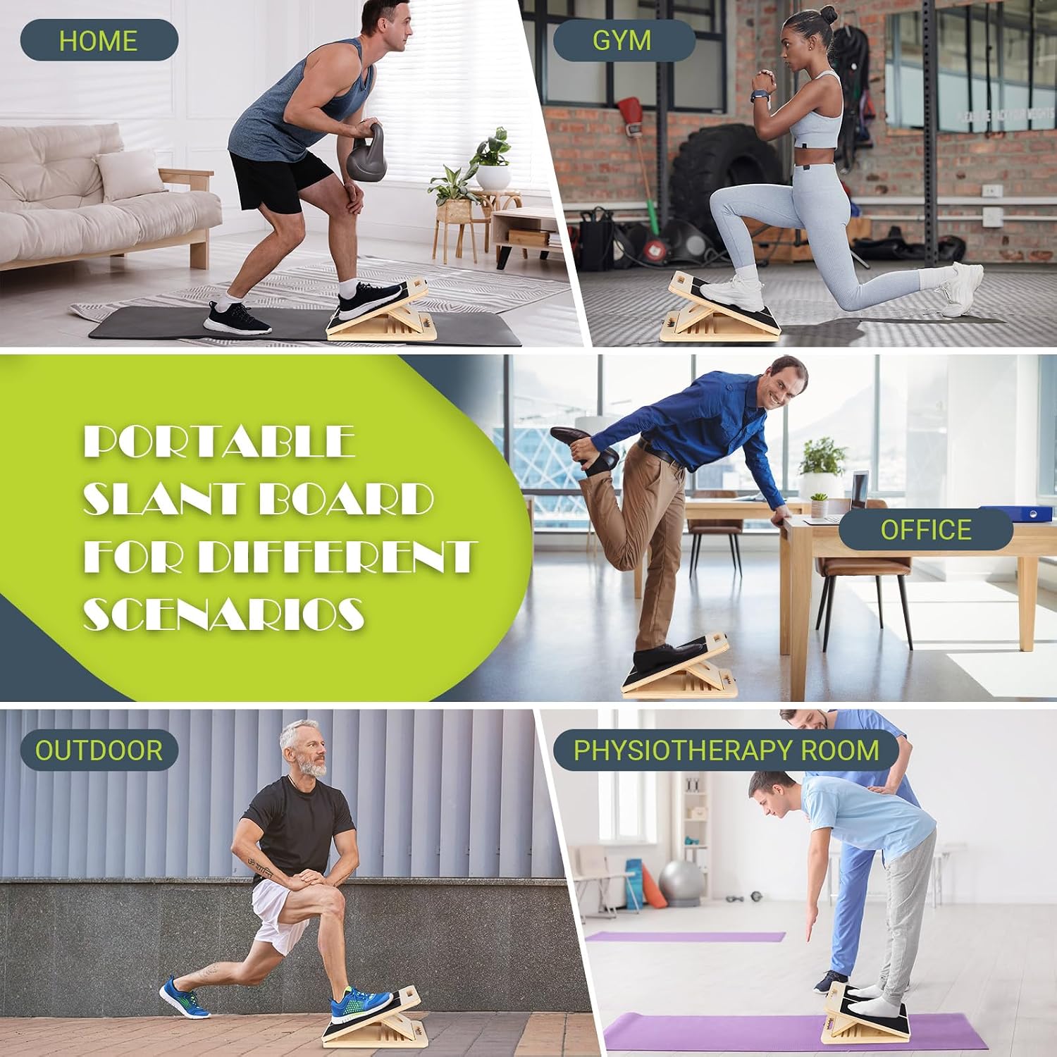 Thumbnail 6 de Slant Board Adjustable Wooden Calf Stretcher 300lb