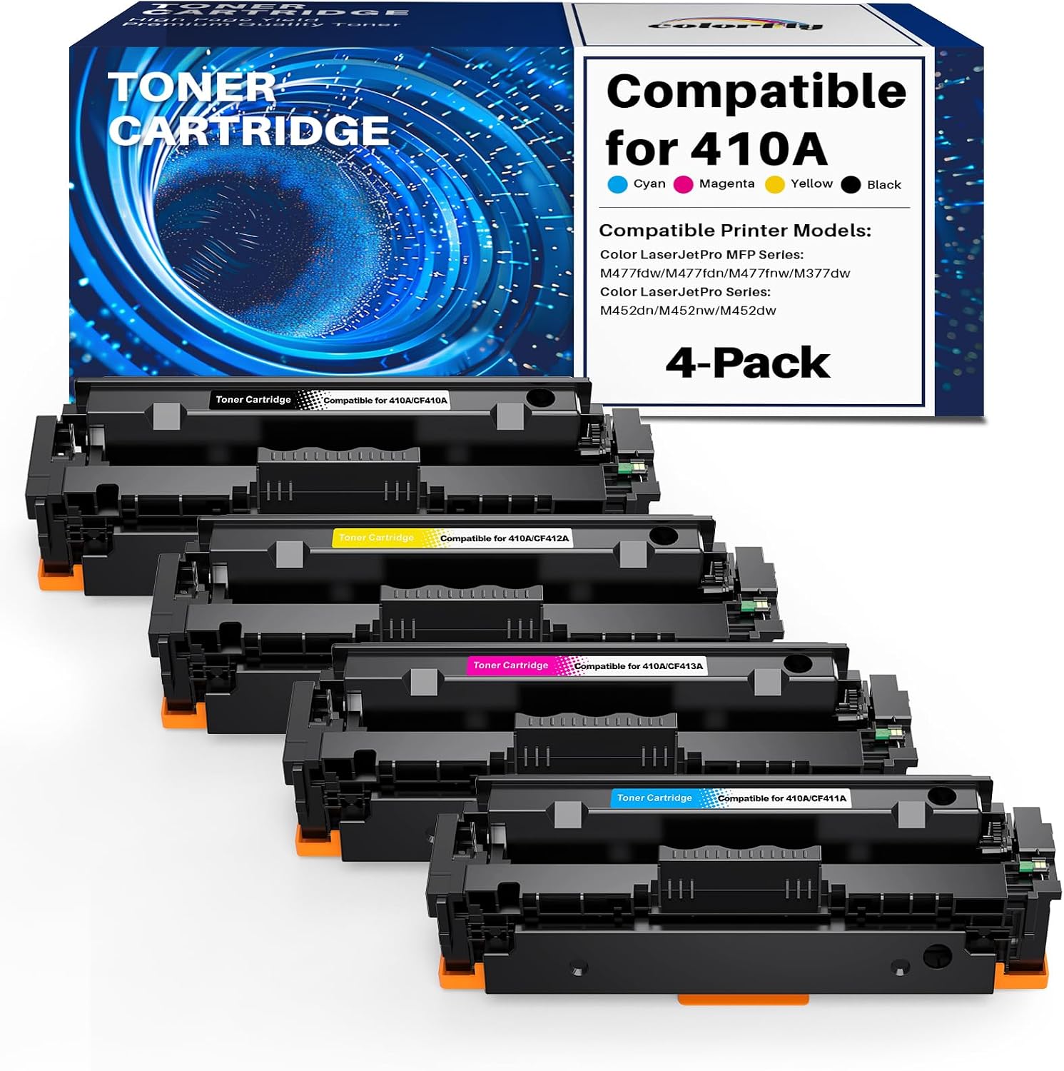 Detalle de Colorfly 410A CF410A toner 4 pack