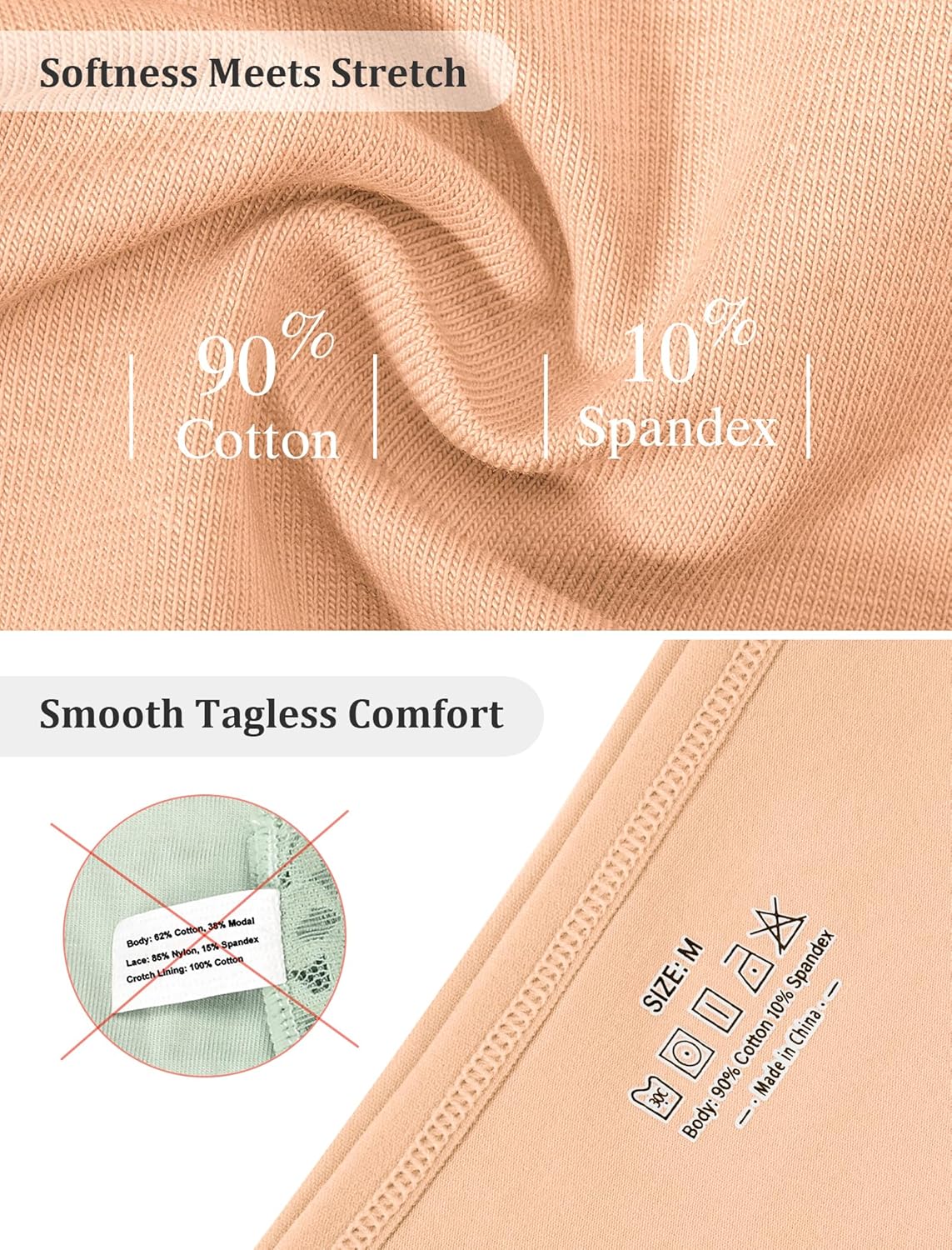 Thumbnail 2 de VOENXE lot de 5 strings en coton pour femme – tanga sport confort respirant