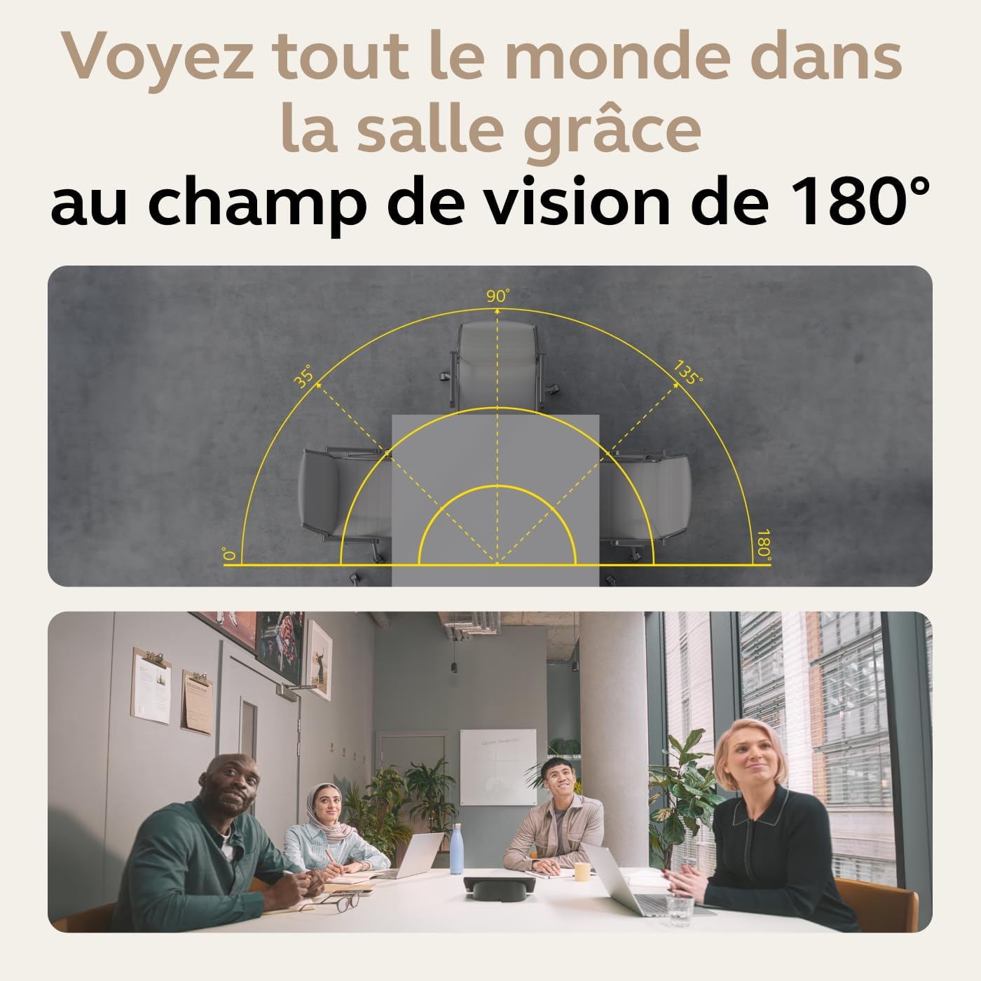 Detalle 2 de Barre vidéo panoramique 4K Jabra PanaCast 50 – Caméra de visioconférence pour petites et moyennes salles