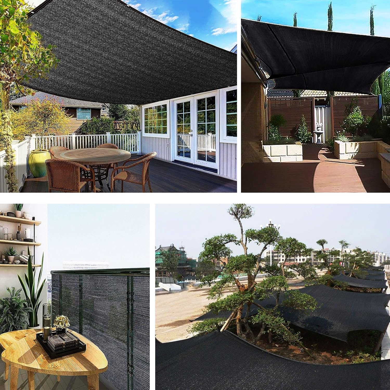Thumbnail 6 de Sunblock Shade Cloth: Black UV Resistant Net Sun Mesh Shade Canopy with Grommets
