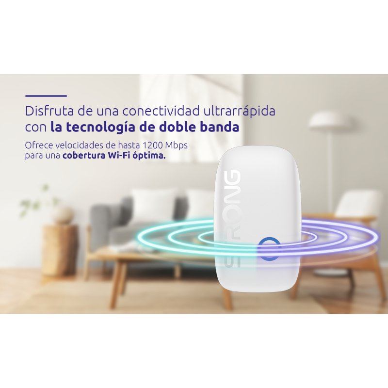 Detalle 2 de Strong Repeater 1200, repetidor WiFi 5 de doble banda y hasta 1200 Mbps