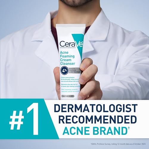 Detalle de CeraVe Foaming Acne Cream Cleanser with 4% Benzoyl Peroxide (5oz)